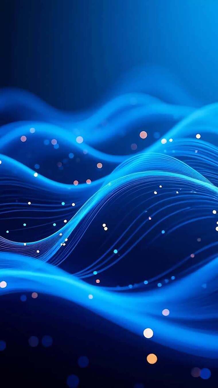 蓝色波浪线条粒子背景素材