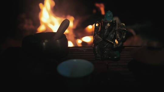 西藏茶具高清实拍