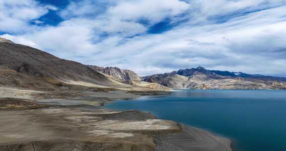 （延时）新疆塔县班迪尔湖下板地水库航拍