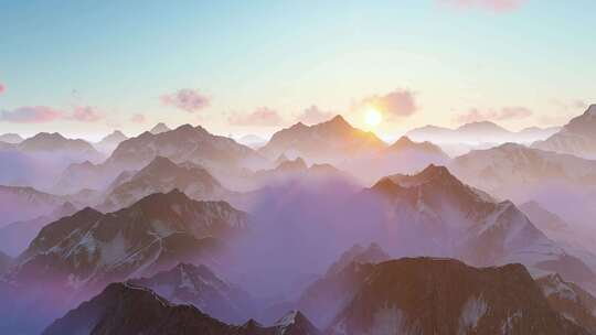 大气雪山 日照金山