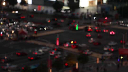特殊拍摄熙熙攘攘的城市道路视频素材模板下载