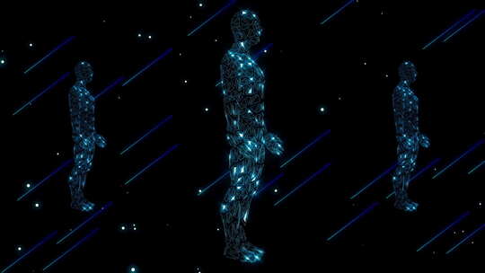 科技感线条人体光影素材