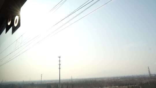 春运 高铁外的风景视频素材模板下载