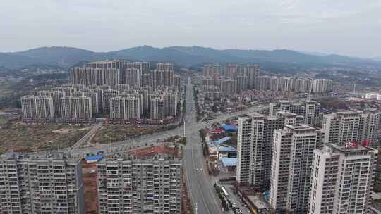 密集高层住宅小区鸟瞰全景