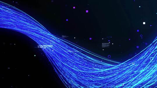 科幻科技蓝色互联网粒子大数据人工智能背景视频素材模板下载
