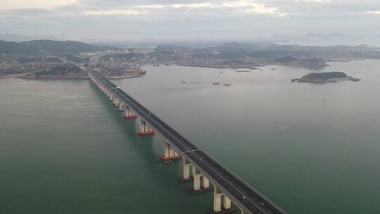 原创 福建福州平潭海峡公铁大桥航拍景观