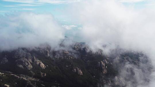 航拍青岛崂山巨峰自然风光