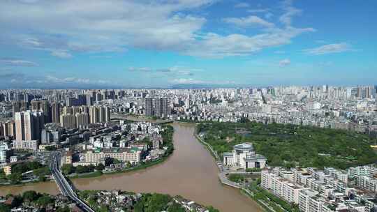 航拍汕头城市风光汕头大景