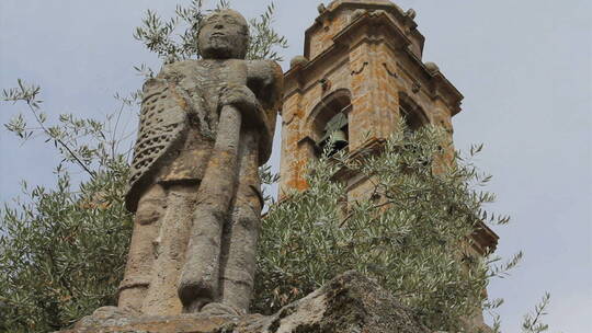 西班牙加利西亚圣人雕像特写视频素材模板下载
