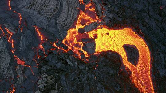 航拍火山喷发视频素材模板下载