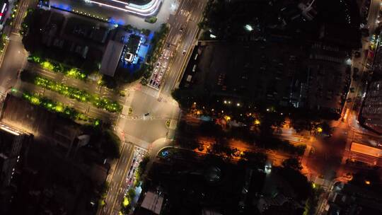 上海十字路口俯拍空镜