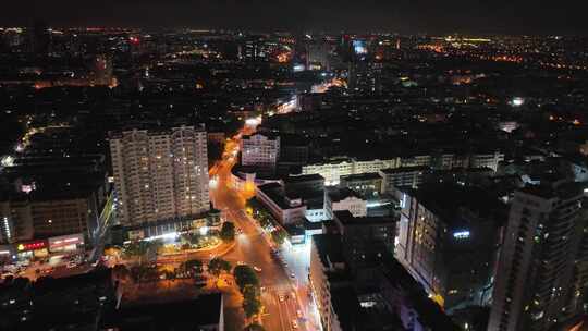 张家港人民路夜景航拍