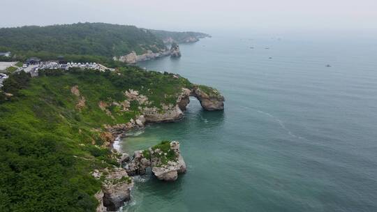 航拍大连金石滩海岸线风光