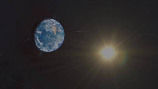 三维动画地球自转公转宇宙漫游太空星球家园视频素材模板下载