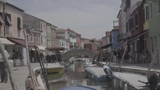 欧洲旅行意大利威尼斯的五色岛视频素材模板下载