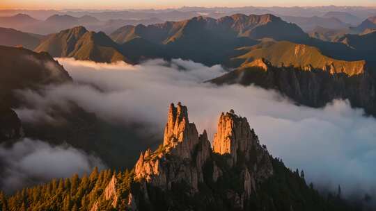 群山云海日出全景