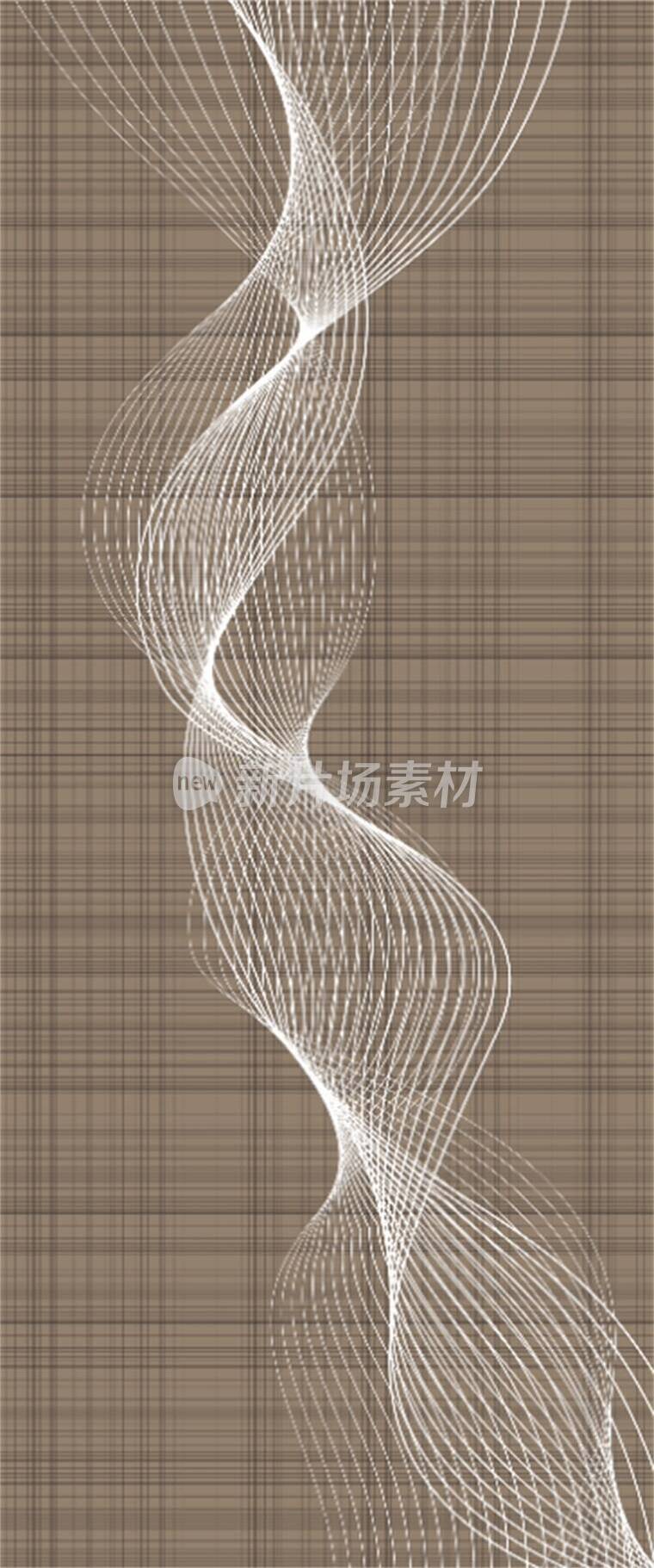 格子线条飘带素材