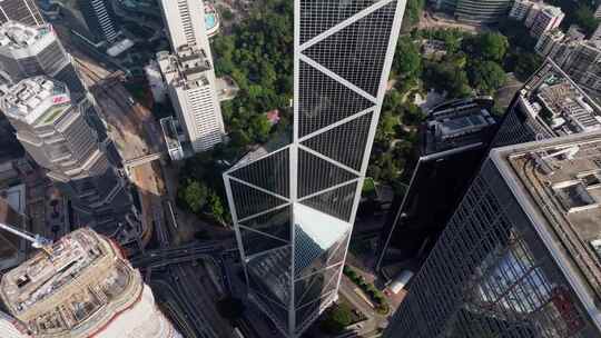 香港港岛高楼大厦航拍中银大厦视频素材模板下载