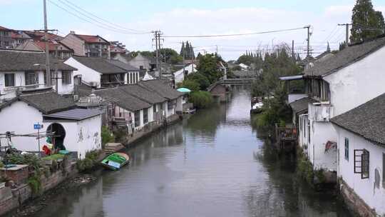 古镇河流 古镇船只 小桥流水 古韵江南水乡