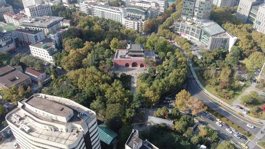 城市航拍江苏南京鼓楼公园