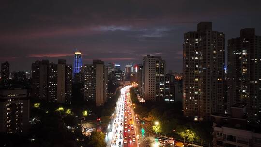 浦西徐汇内环高架夜景延时航拍