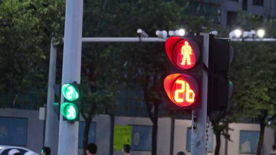 红绿灯 交通 路口 行人 斑马线 红灯 绿灯
