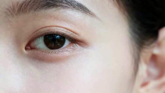 女性眼睛微距特写