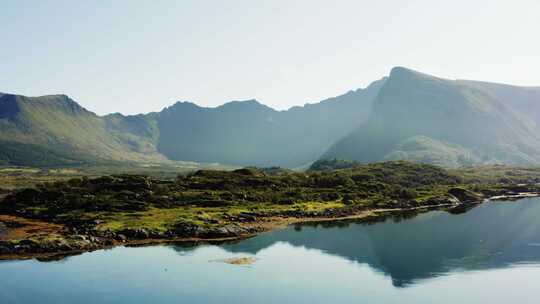 Lofoten，挪威，无人机，山