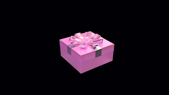 粉色3D礼物盒 循环带通道