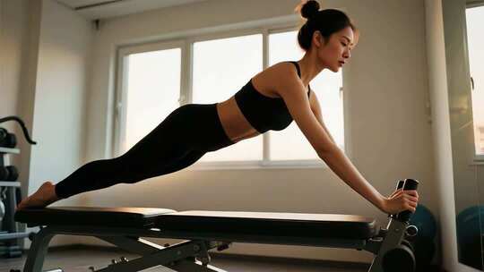 女性室内健身锻炼素材