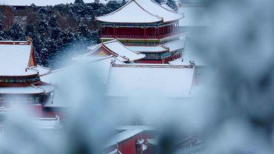 北京故宫紫禁城雪景视频素材模板下载