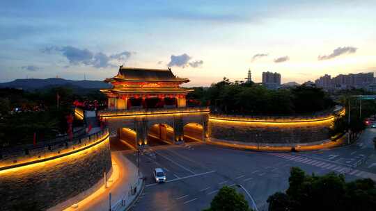 惠州朝京门夜景航拍大景1