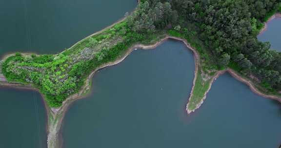 4K高清实拍唯美风景湖泊岛屿