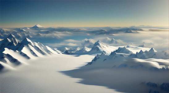 AIGC素材 雪山山峰之巅山脉风景