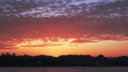 太阳落山日落西山延时夕阳晚霞火烧云