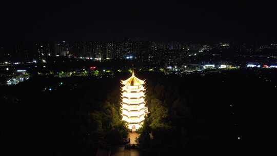 安徽蚌埠张公山公园望淮塔夜景灯光