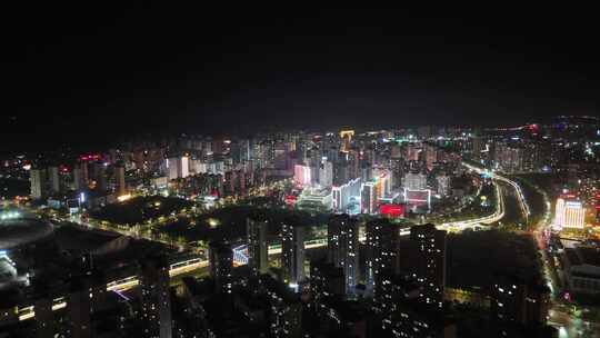 城市夜景万家灯火定西夜景航拍