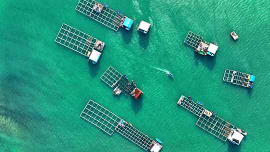 4K航拍海南陵水海上牧场