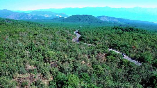 腾冲火山公路大道航拍视频素材模板下载