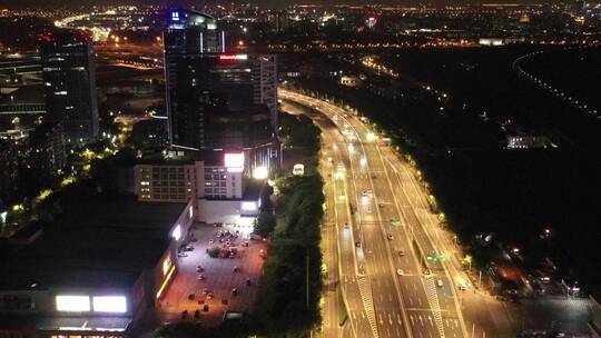 城市灯火辉煌车流夜景视频素材模板下载