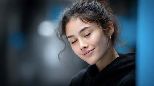 自信微笑的年轻女性积极面对生活