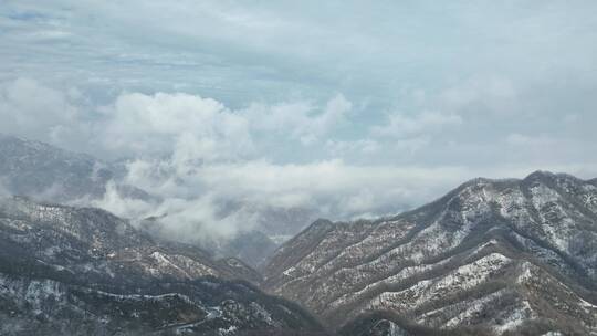 白云山雪景云海山峰航拍