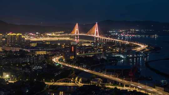 汕头礐石大桥夜景延时