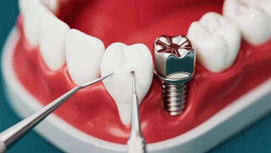 牙科种植牙模型与工具展示