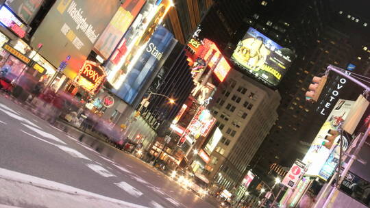 纽约时代广场车流的延时拍摄
