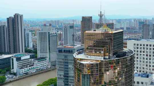 浙江省宁波市江北区老外滩街景外滩大桥余姚