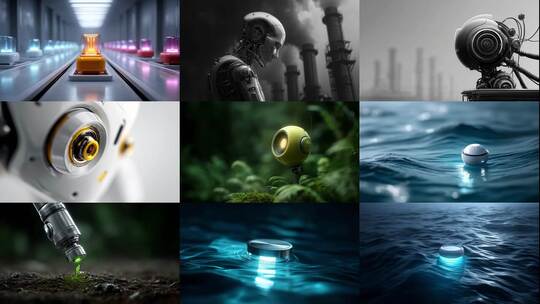 未来科技赋能环境监测机器人守护地球高清在线视频素材下载