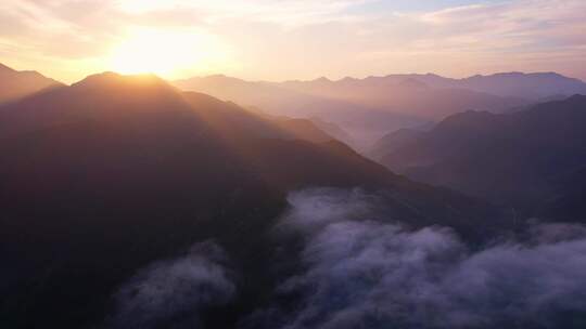 山川高山云海唯美日出日落航拍