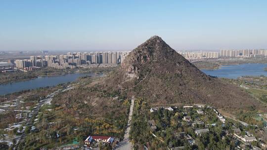 航拍山东济南华山湖景区