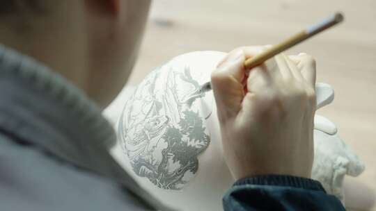 景德镇陶瓷工人匠人制作陶瓷坯过程视频素材模板下载